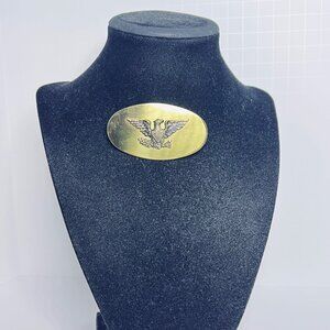 Vintage Dave's Oval Gold Tone Eagle Brooch (6070)